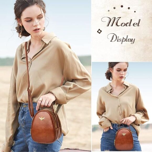 Women Brown Imported Faux Leather Stylish Small Crossbody Messenger Bags